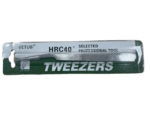 Inne Pinceta Vetus HRC40 – metalowa pęseta w zielonym blistrze z napisem Tweezers