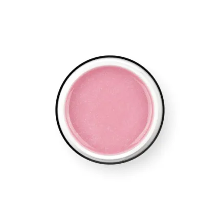 Palu Żel Budujący Builder Sparkling Pink 45 g – zbliżenie na różowy żel z połyskiem w słoiczku, widok z góry