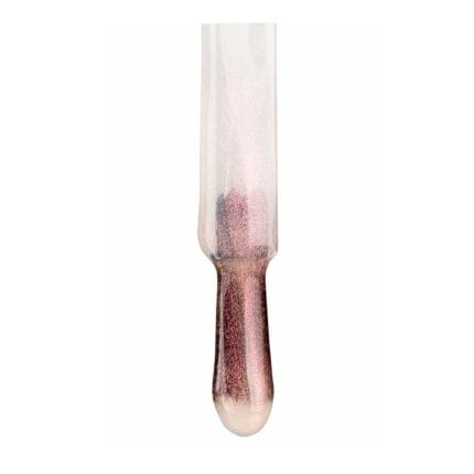 Nails Company Top Glam 11 ml Pink – zbliżenie na pędzelek z kroplą różowego brokatowego topu
