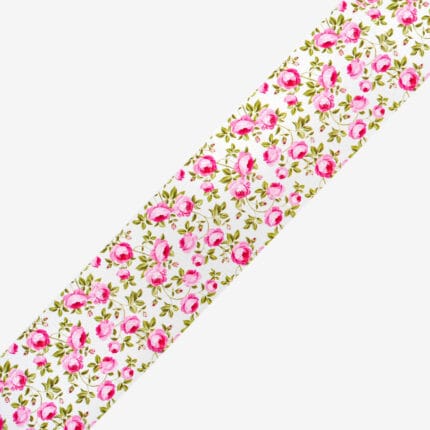Semilac Folia Transferowa Blooming Flowers 32 – pasek folii z różowymi różyczkami i zielonymi listkami