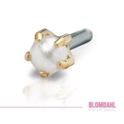 Blomdahl Kolczyk do przekłuwania uszu 12-1303-59 Tiffany Pearl 4 mm (złoty)