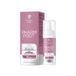 Pharm Foot Point Softener 15 ml - miniaturka pudełka i butelki z pompką Point Softener, różowe opakowanie, białe tło