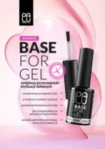 Palu Baza Pod Żel Base For Gel 11 g - opakowanie z opisem właściwości produktu na różowym tle