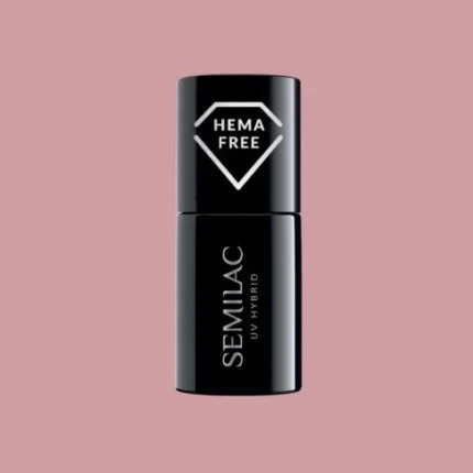 SEMILAC Lakier hybrydowy 586 DIRTY ROSE NUDE 7 ml – czarna buteleczka HEMA FREE na przygaszonym roozu