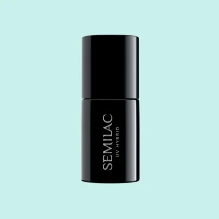 SEMILAC Lakier hybrydowy 387 MINT REFRESH 7 ml. – czarna buteleczka na miętowym tle