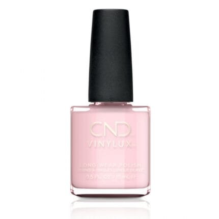 Lakier CND Vinylux Aurora #295 – butelka z czarną nakrętką, jasny pudrowy róż