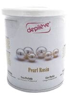 Depileve Wosk miękki w puszce – biała puszka z perłami i napisem Pearl Rosin, Cera Perlada