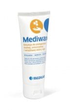 Mediwax Krem Do Rąk 75 ml Tuba – biała tuba Medilab z niebiesko-pomarańczową grafiką, przód opakowania