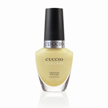 CUCCIO 6407 lakier tradycyjny 13 ml – buteleczka z czarną nakrętką, jasny pastelowy żółty odcień