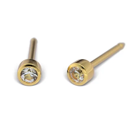 STUDEX SYSTEM75 7531-0204 kolczyk złoty w oprawie pełnej 3 mm