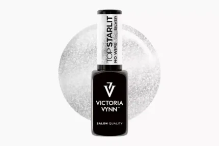 Victoria Vynn GEL POLISH Top Starlit Silver No Wipe 8 ml - srebrny top hybrydowy z drobinkami
