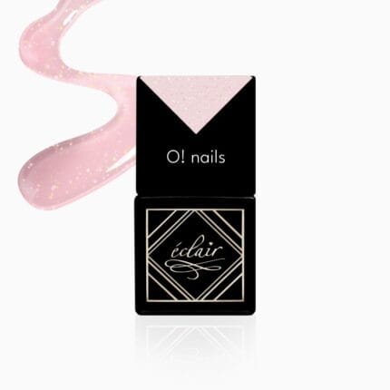 Eclair O! NAILS lakier hybrydowy cielisty róż z drobinkami 7 ml – efekt / zastosowanie