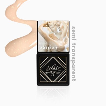 Eclair PASSION lakier hybrydowy beżowy ze złotymi drobinkami 7 ml