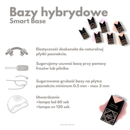 Eclair Smart Base SKIN TONE baza hybrydowa ciepły nude 7 ml – zdjęcie dodatkowe produktu