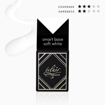 Eclair Smart Base SOFT WHITE mlecznobiała baza hybrydowa 14 ml – efekt / zastosowanie