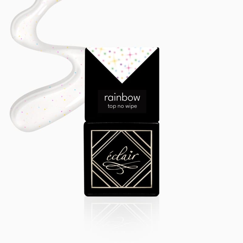 Eclair Top No Wipe RAINBOW top hybrydowy z multikolorowymi drobinkami 7 ml Eclair Top No Wipe RAINBOW top hybrydowy z multikolorowymi drobinkami 7 ml