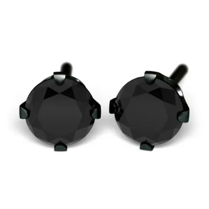 STUDEX System75 7527-0160 - czarna cyrkonia 5 mm, czarna oprawa NOIR, para